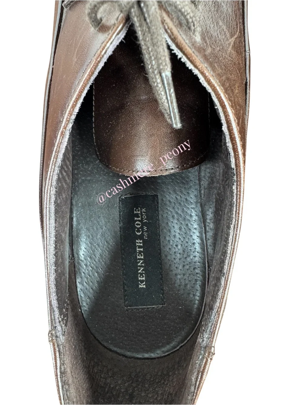 Kenneth Cole Mens Brown Leather Lace-Up Square-Toe Oxfords Dress Shoes Size 13